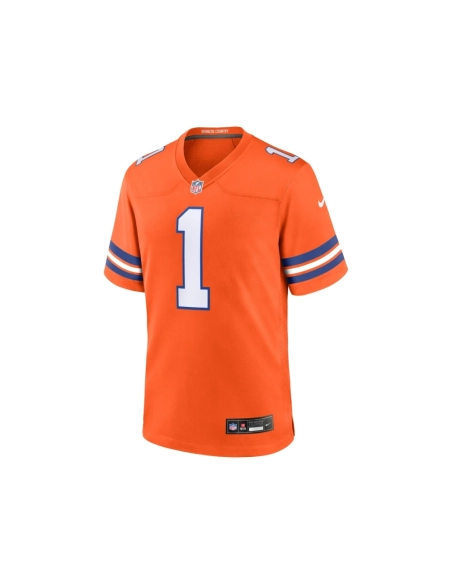 Mens Denver Broncos Jason Elam Orange Mile High Collection 1977 Throwback Retired Player Game Jersey