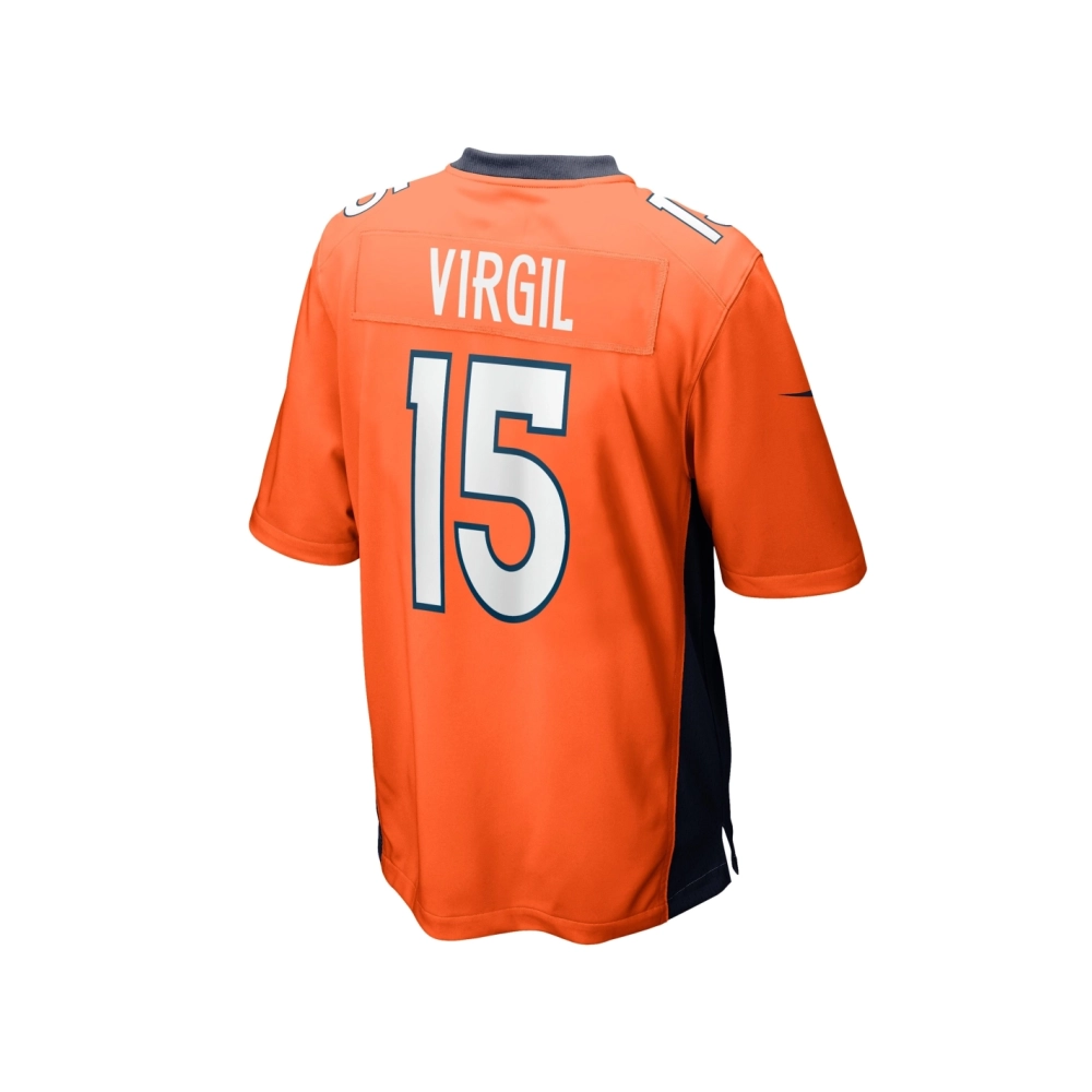 Mens Denver Broncos Jalen Virgil Orange Game Player Jersey