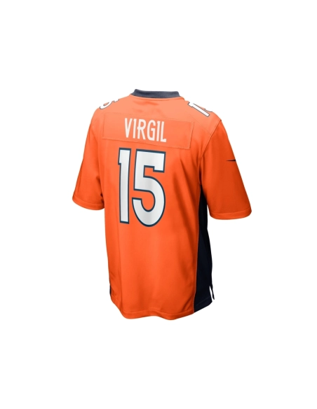 Mens Denver Broncos Jalen Virgil Orange Game Player Jersey