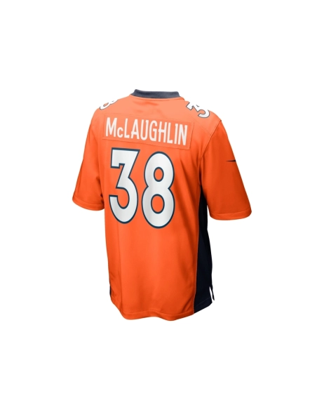 Mens Denver Broncos Jaleel McLaughlin Orange Game Jersey