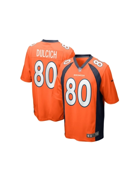 Mens Denver Broncos Greg Dulcich Orange Game Player Jersey