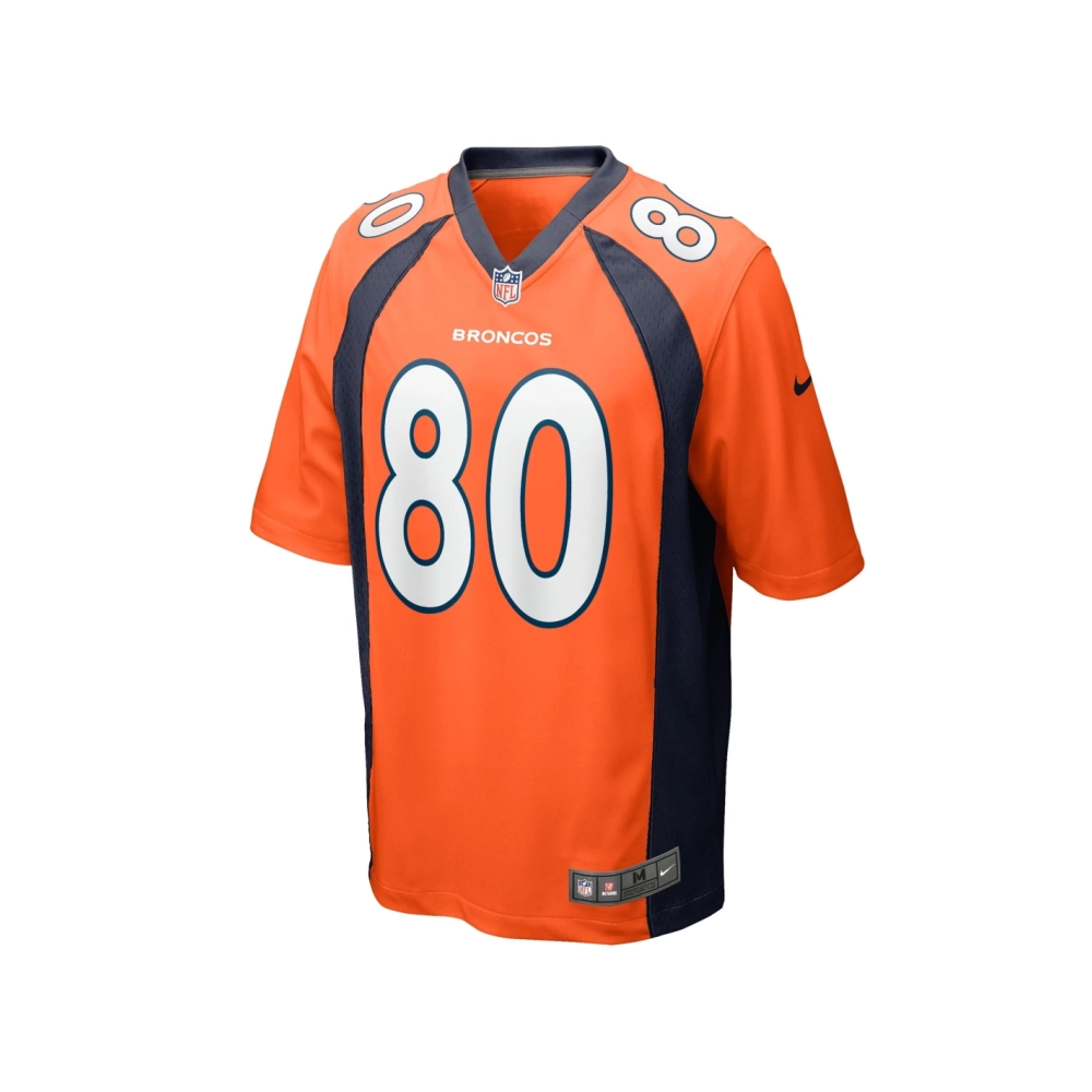 Mens Denver Broncos Greg Dulcich Orange Game Player Jersey