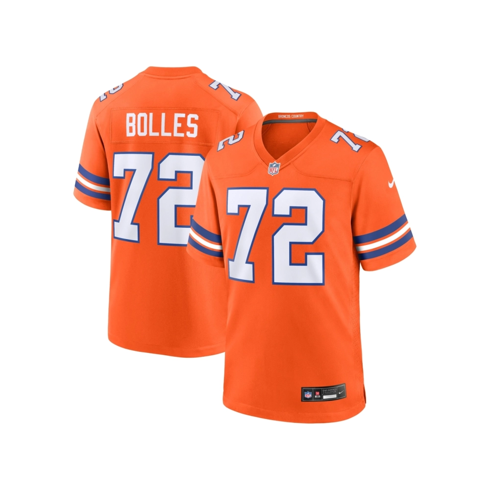 Mens Denver Broncos Garrett Bolles Orange Mile High Collection 1977 Throwback Player Game Jersey