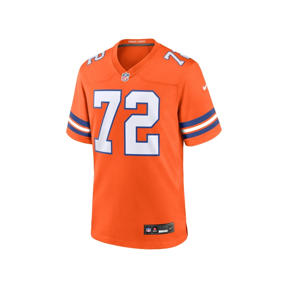 Mens Denver Broncos Garrett Bolles Orange Mile High Collection 1977 Throwback Player Game Jersey