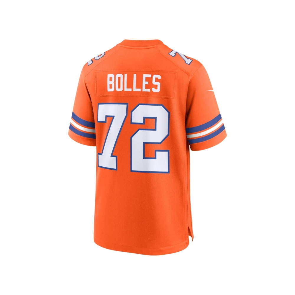 Mens Denver Broncos Garrett Bolles Orange Mile High Collection 1977 Throwback Player Game Jersey