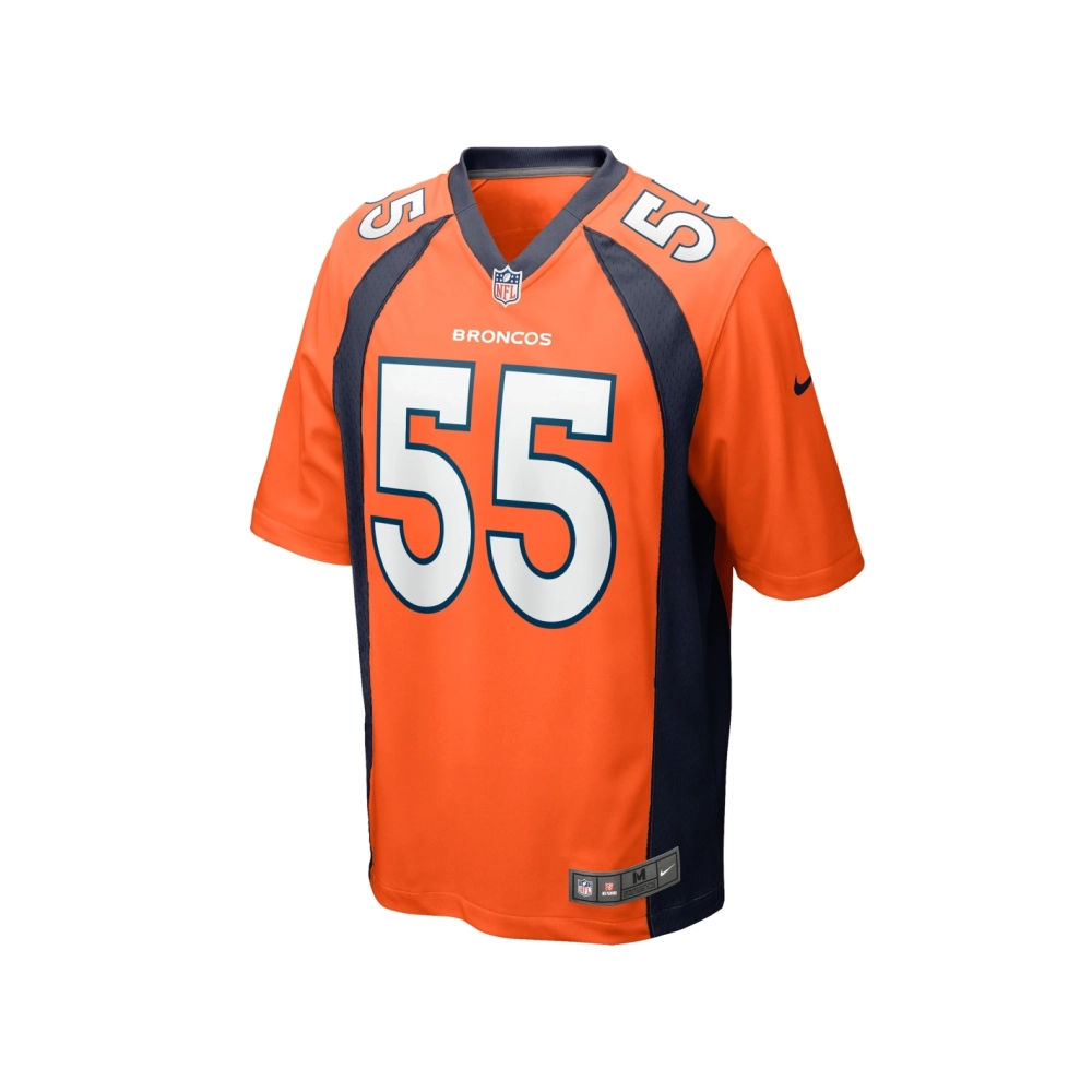 Mens Denver Broncos Frank Clark Orange Team Game Jersey