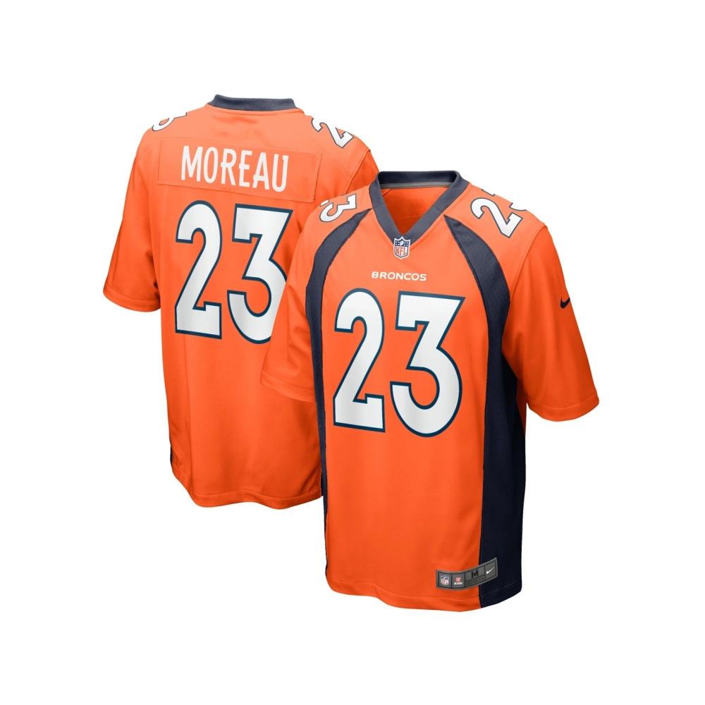 Mens Denver Broncos Fabian Moreau Orange Team Game Jersey