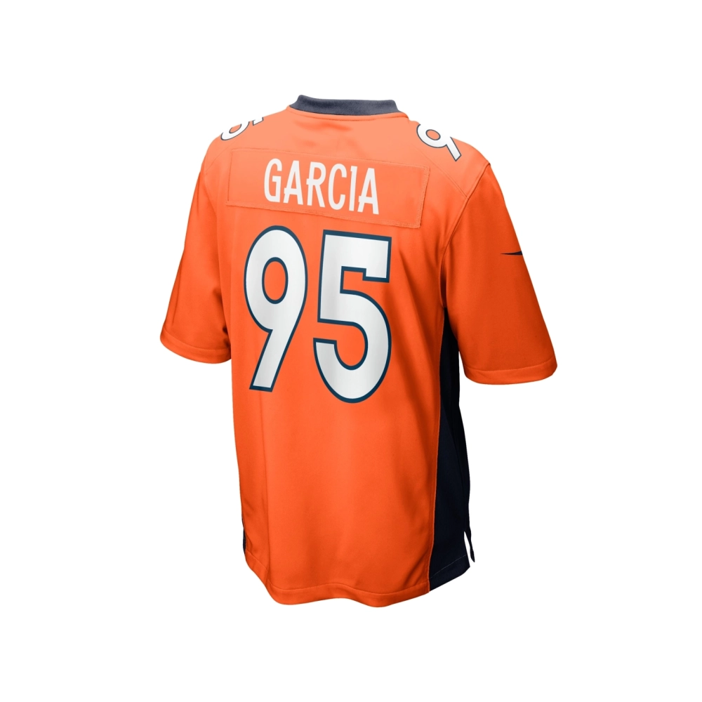 Mens Denver Broncos Elijah Garcia Orange Team Game Jersey