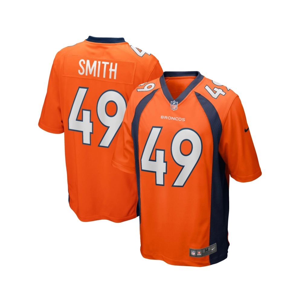 Mens Denver Broncos Dennis Smith Orange Game Retired Player Jersey