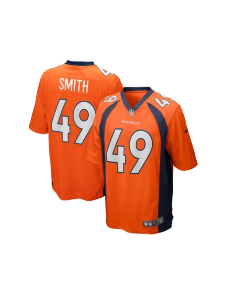 Mens Denver Broncos Dennis Smith Orange Game Retired Player Jersey