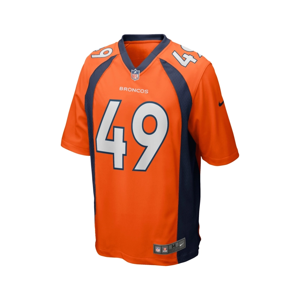 Mens Denver Broncos Dennis Smith Orange Game Retired Player Jersey
