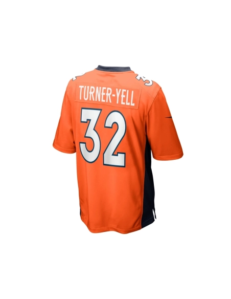 Mens Denver Broncos Delarrin Turner-Yell Orange Game Player Jersey
