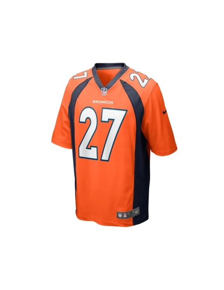 Mens Denver Broncos Damarri Mathis Orange Game Player Jersey