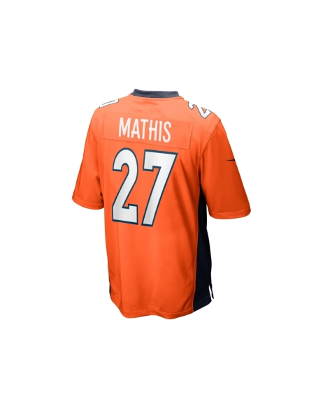 Mens Denver Broncos Damarri Mathis Orange Game Player Jersey