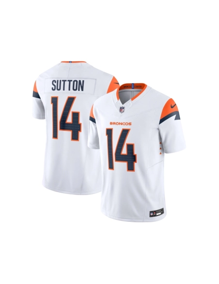 Mens Denver Broncos Courtland Sutton White Mile High Collection Vapor F.U.S.E. Limited Jersey