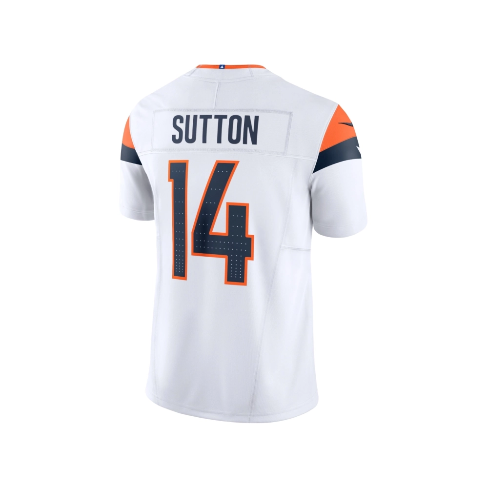 Mens Denver Broncos Courtland Sutton White Mile High Collection Vapor F.U.S.E. Limited Jersey