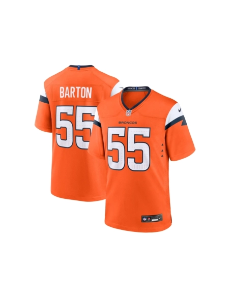 Mens Denver Broncos Cody Barton Orange Game Jersey