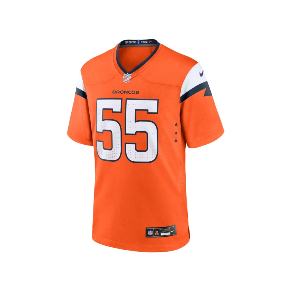 Mens Denver Broncos Cody Barton Orange Game Jersey