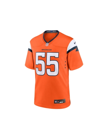 Mens Denver Broncos Cody Barton Orange Game Jersey