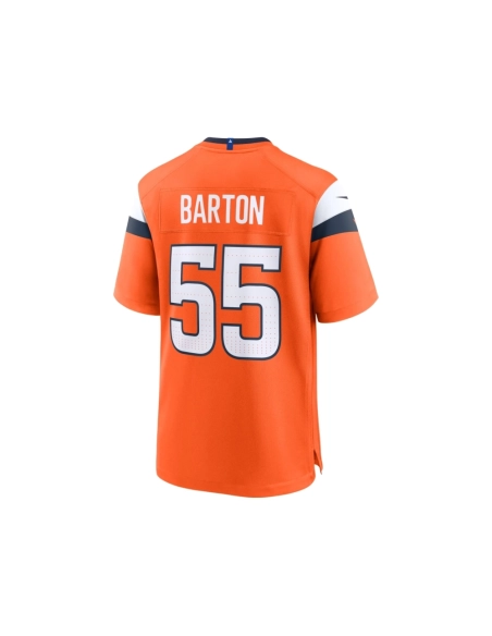 Mens Denver Broncos Cody Barton Orange Game Jersey