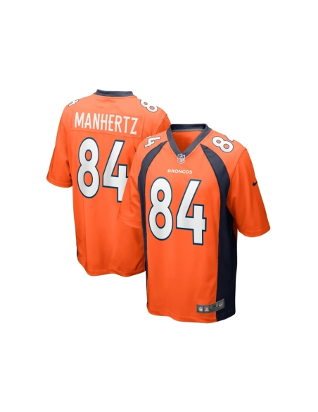 Mens Denver Broncos Chris Manhertz Orange Game Player Jersey