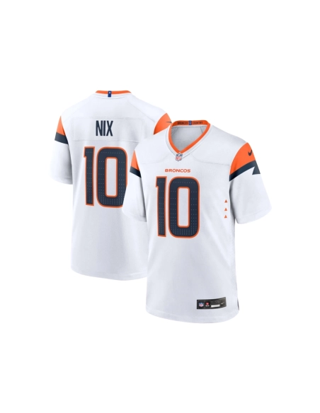 Mens Denver Broncos Bo Nix White Game Jersey