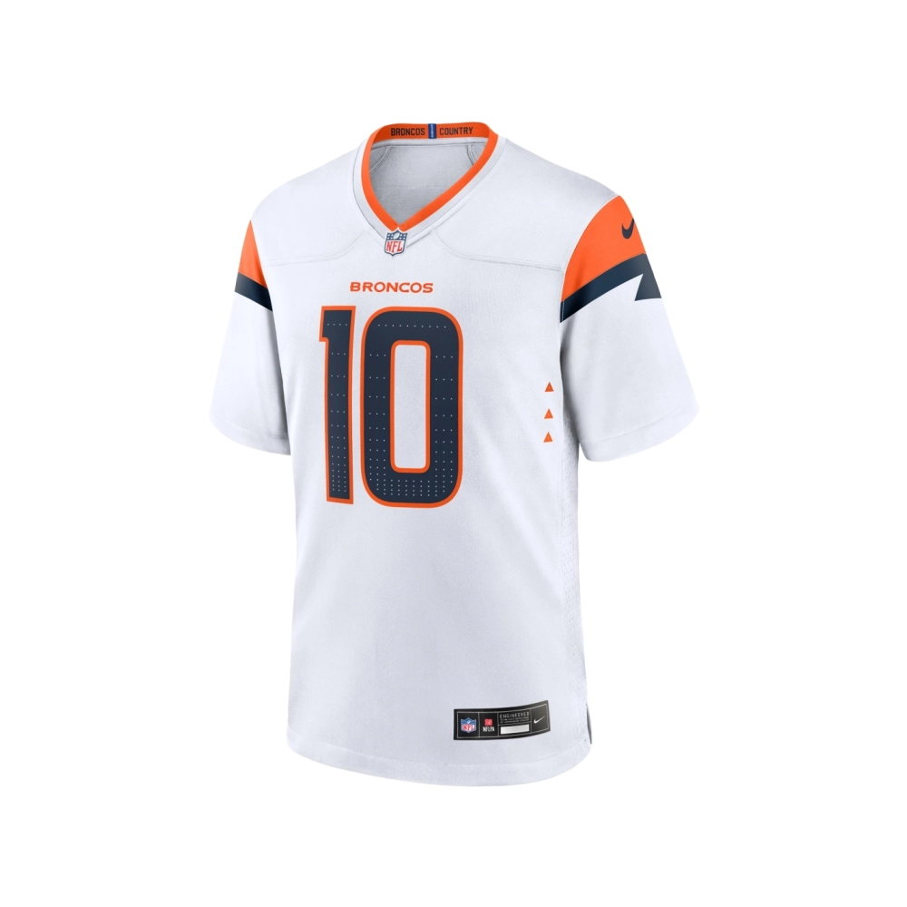 Mens Denver Broncos Bo Nix White Game Jersey