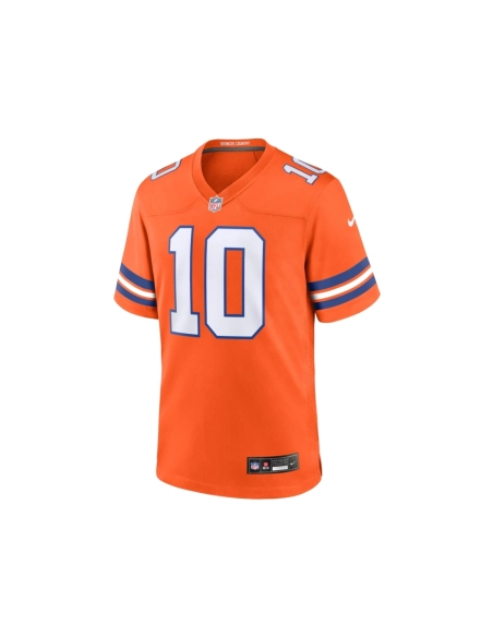 Mens Denver Broncos Bo Nix Orange Mile High Collection 1977 Throwback Player Game Jersey