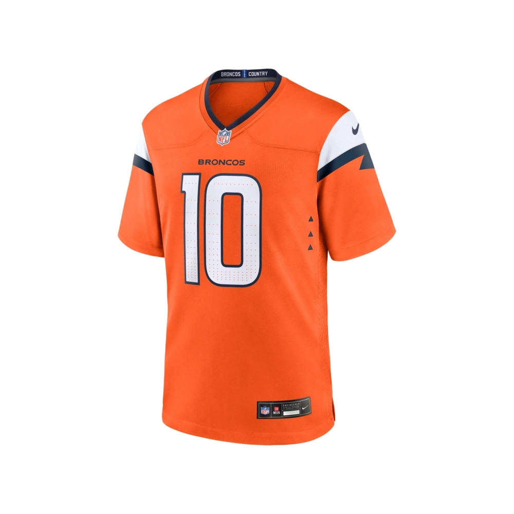 Mens Denver Broncos Bo Nix Orange 2024 NFL Draft First Round Pick Player Game Jersey