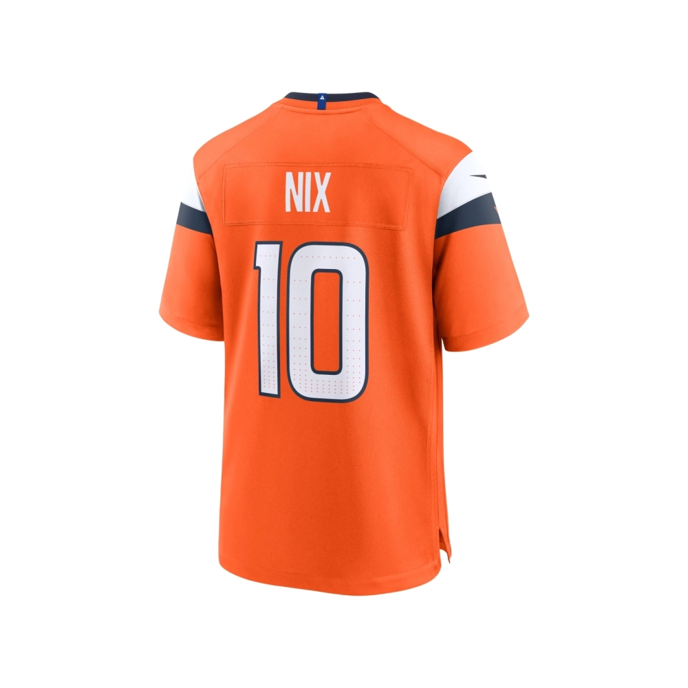 Mens Denver Broncos Bo Nix Orange 2024 NFL Draft First Round Pick Player Game Jersey