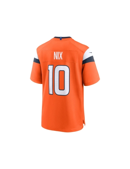 Mens Denver Broncos Bo Nix Orange 2024 NFL Draft First Round Pick Player Game Jersey