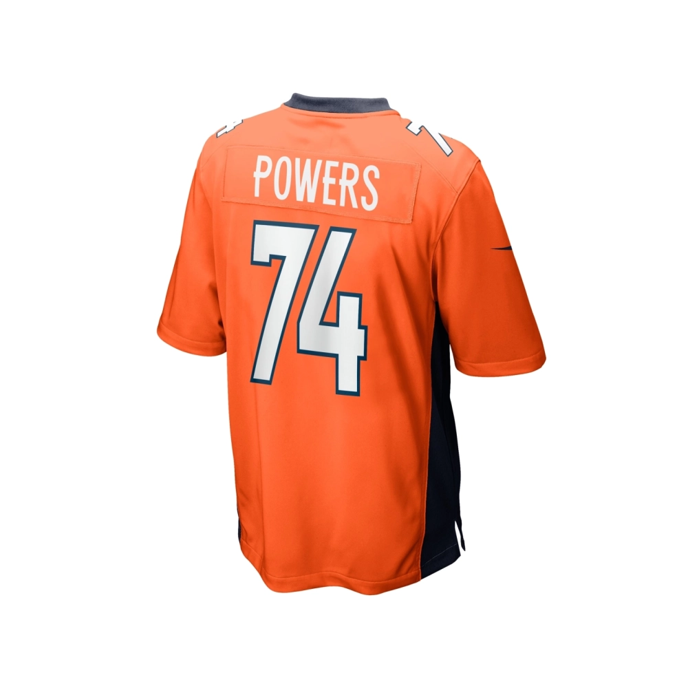 Mens Denver Broncos Ben Powers Orange Game Player Jersey