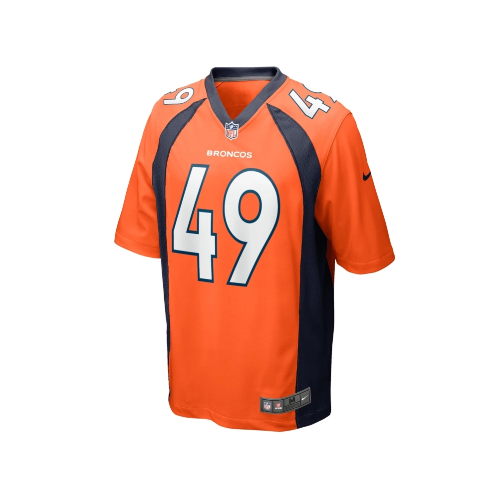 Mens Denver Broncos Alex Singleton Orange Game Player Jersey