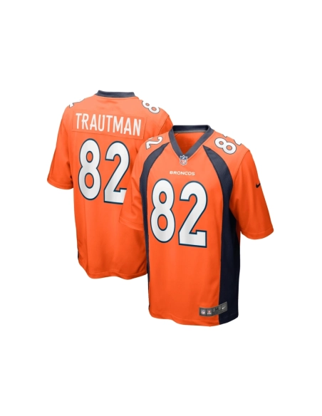 Mens Denver Broncos Adam Trautman Orange Team Game Jersey