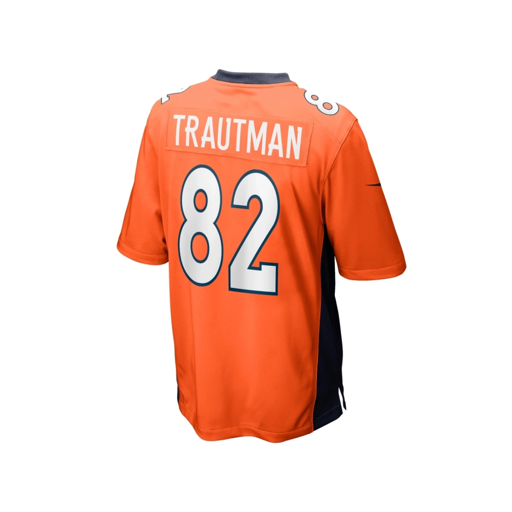 Mens Denver Broncos Adam Trautman Orange Team Game Jersey