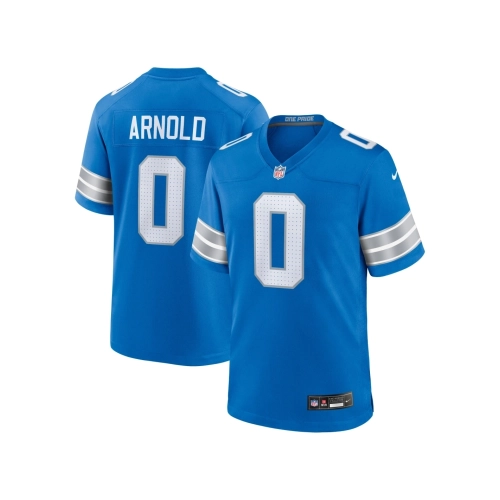 Mens Detroit Lions Terrion Arnold Blue 2024 NFL Draft First Round Pick Player Game Jersey