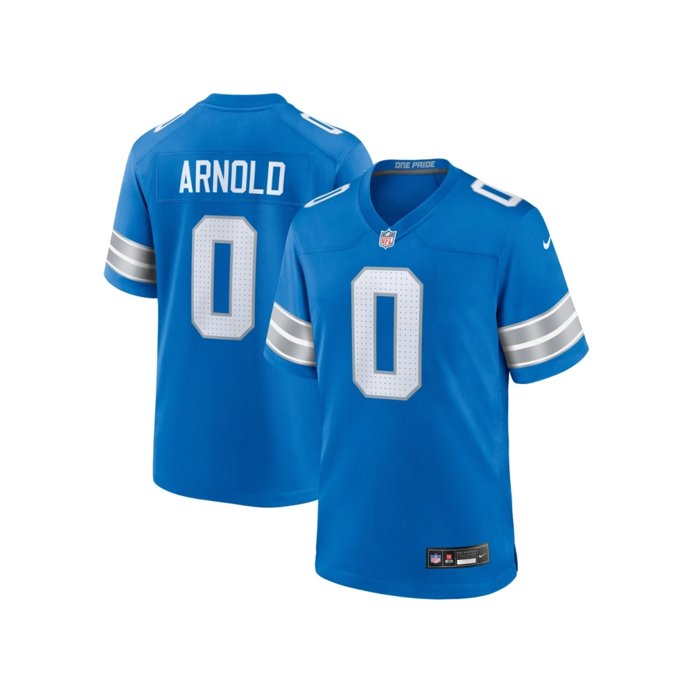 Mens Detroit Lions Terrion Arnold Blue 2024 NFL Draft First Round Pick Player Game Jersey