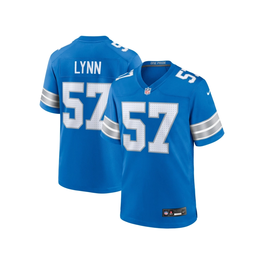 Mens Detroit Lions Nate Lynn Blue Game Jersey