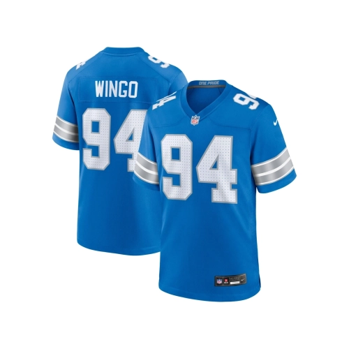 Mens Detroit Lions Mekhi Wingo Blue Team Game Jersey
