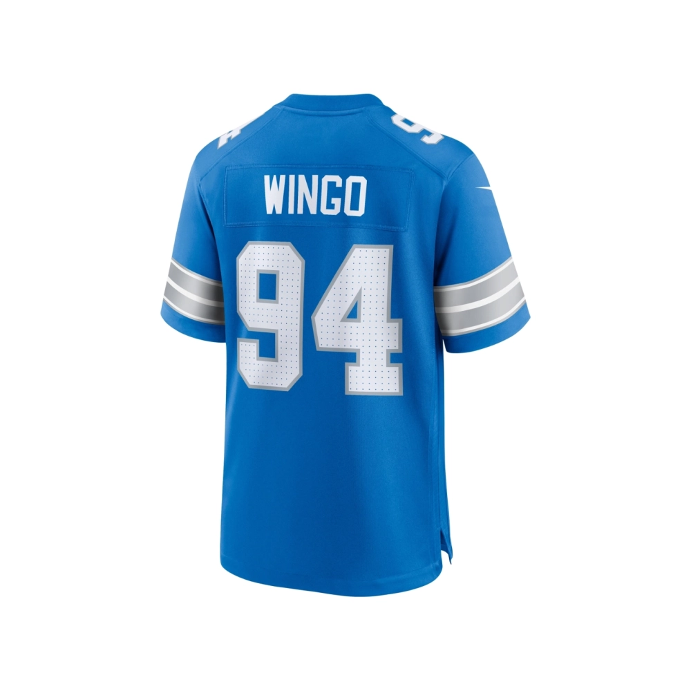 Mens Detroit Lions Mekhi Wingo Blue Team Game Jersey