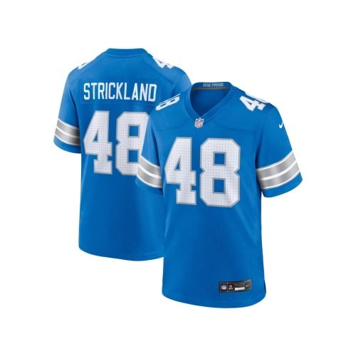 Mens Detroit Lions Loren Strickland Blue Game Jersey