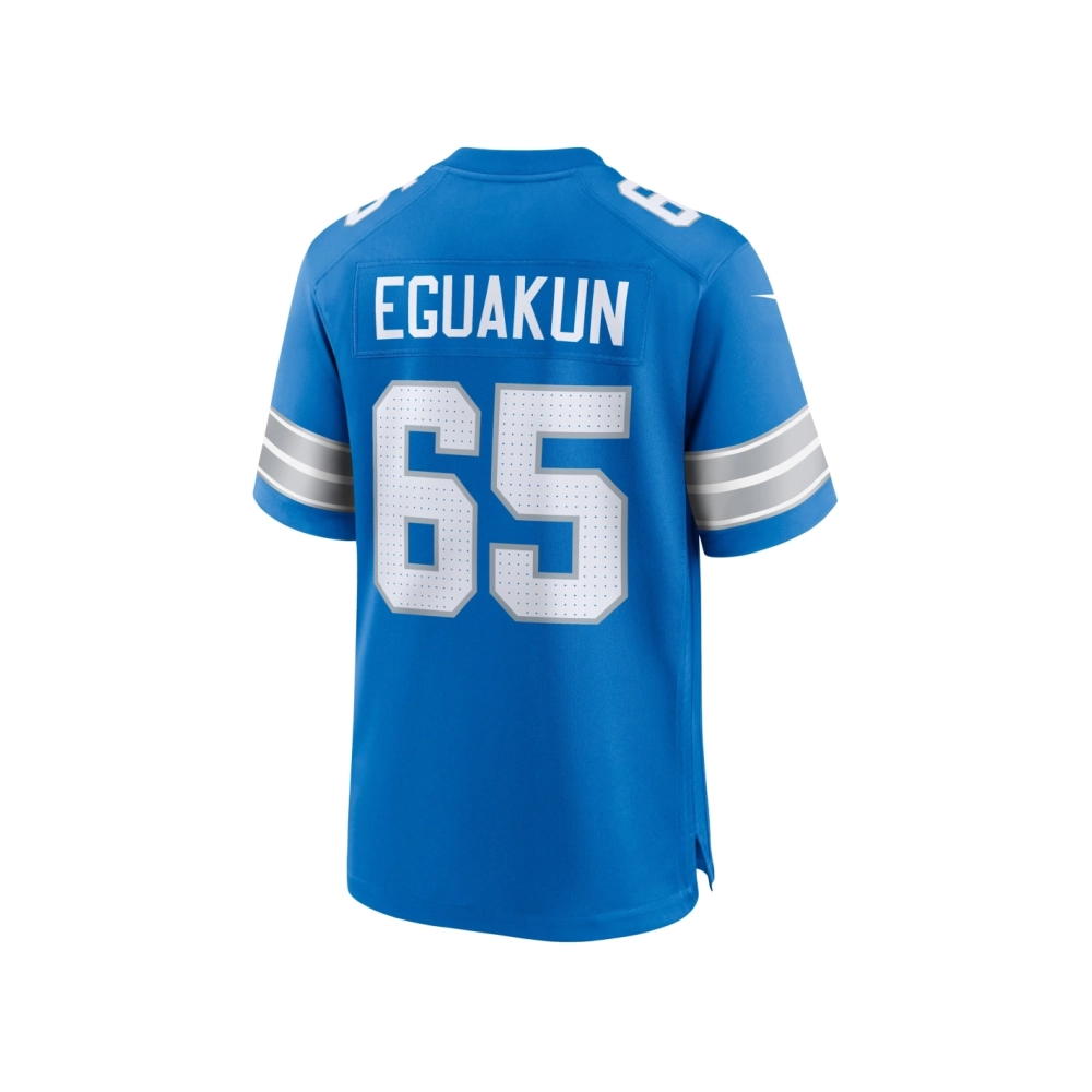 Mens Detroit Lions Kingsley Eguakun Blue Game Jersey