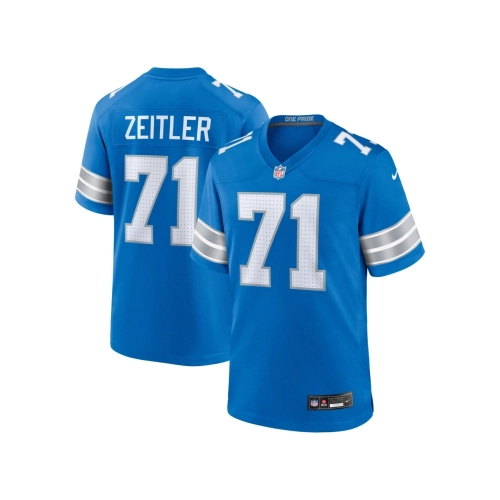 Mens Detroit Lions Kevin Zeitler Blue Game Jersey