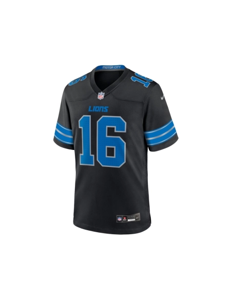 Mens Detroit Lions Jared Goff Black 2nd Alternate Game Jersey