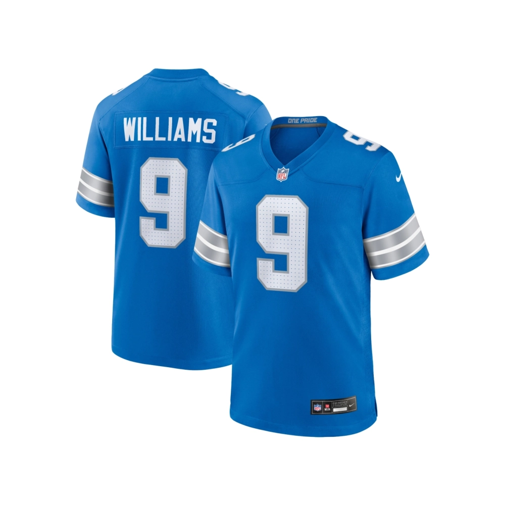 Mens Detroit Lions Jameson Williams Blue Game Jersey