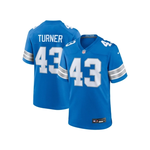 Mens Detroit Lions James Turner Blue Game Jersey