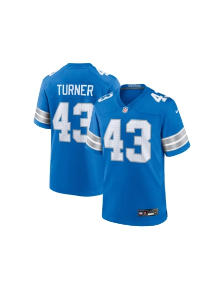 Mens Detroit Lions James Turner Blue Game Jersey