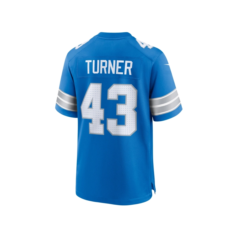 Mens Detroit Lions James Turner Blue Game Jersey