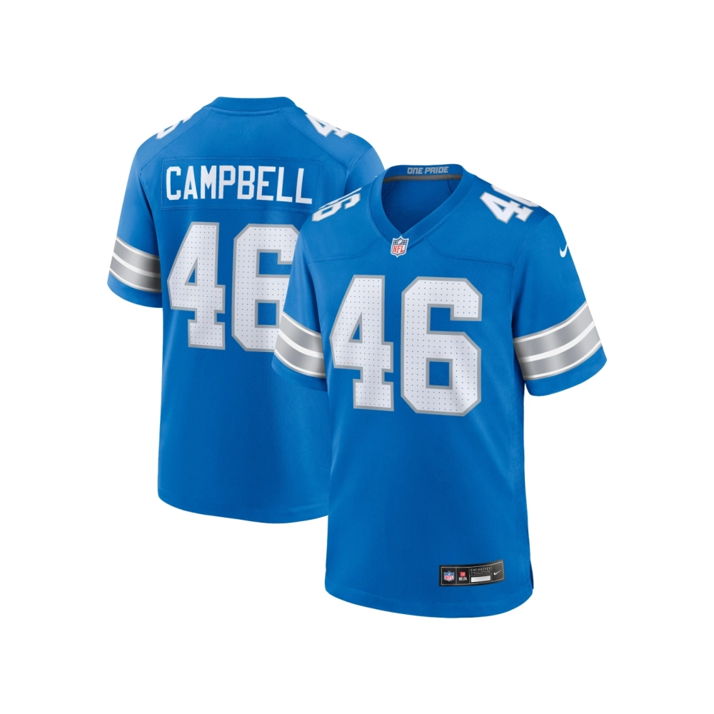 Mens Detroit Lions Jack Campbell Blue Game Jersey