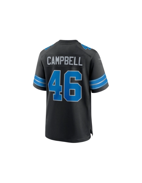 Mens Detroit Lions Jack Campbell Black 2nd Alternate Game Jersey